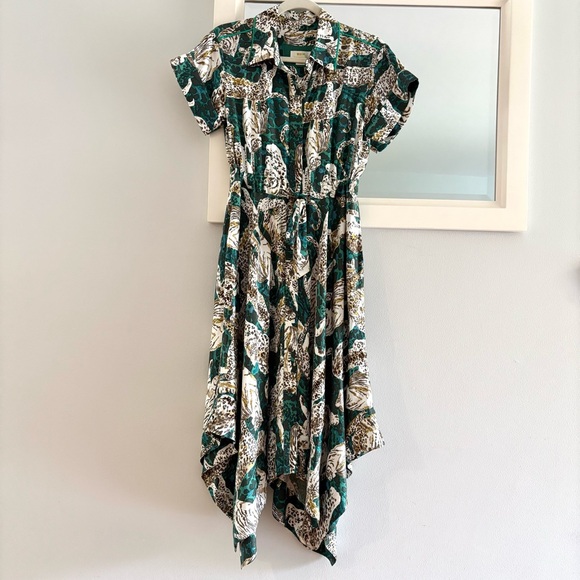 Maeve Anthropologie Shirtdress Tiger Big Cat Print size XS - Picture 2 of 10
